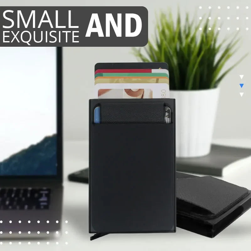 Slim Aluminum Wallet | RFID Blocking | Automatic Pop-Up Design | Compact-Durable