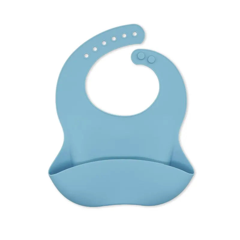Adjustable Silicone Baby Bib - Waterproof Animal Print, Soft & Easy Clean