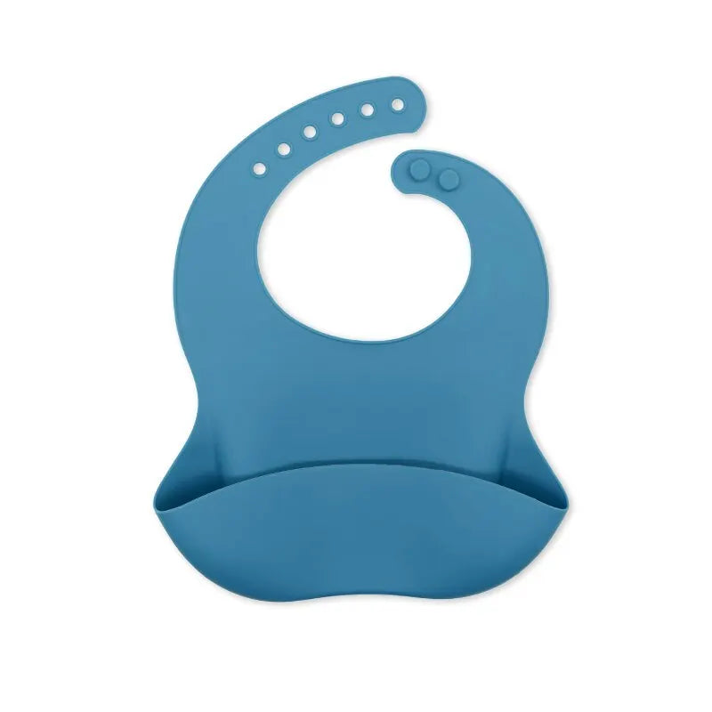 Adjustable Silicone Baby Bib - Waterproof Animal Print, Soft & Easy Clean