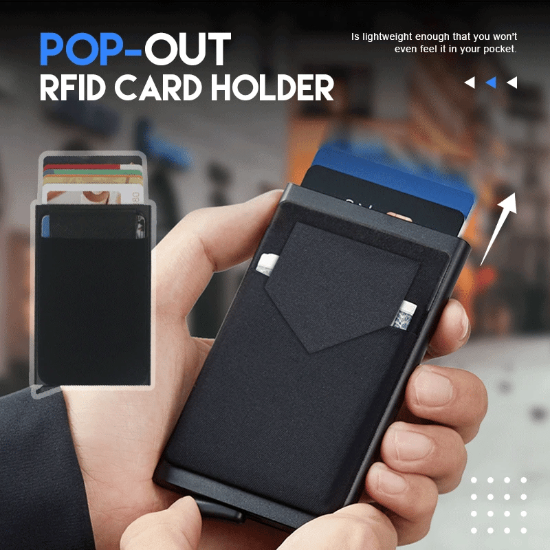 Slim Aluminum Wallet | RFID Blocking | Automatic Pop-Up Design | Compact-Durable