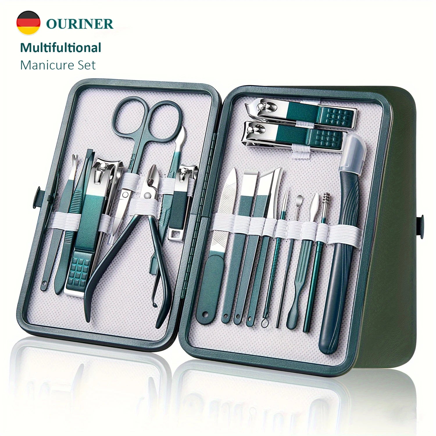 Professional Manicure & Pedicure Set - 7-18 Pieces, Stainless Steel, Travel Case.