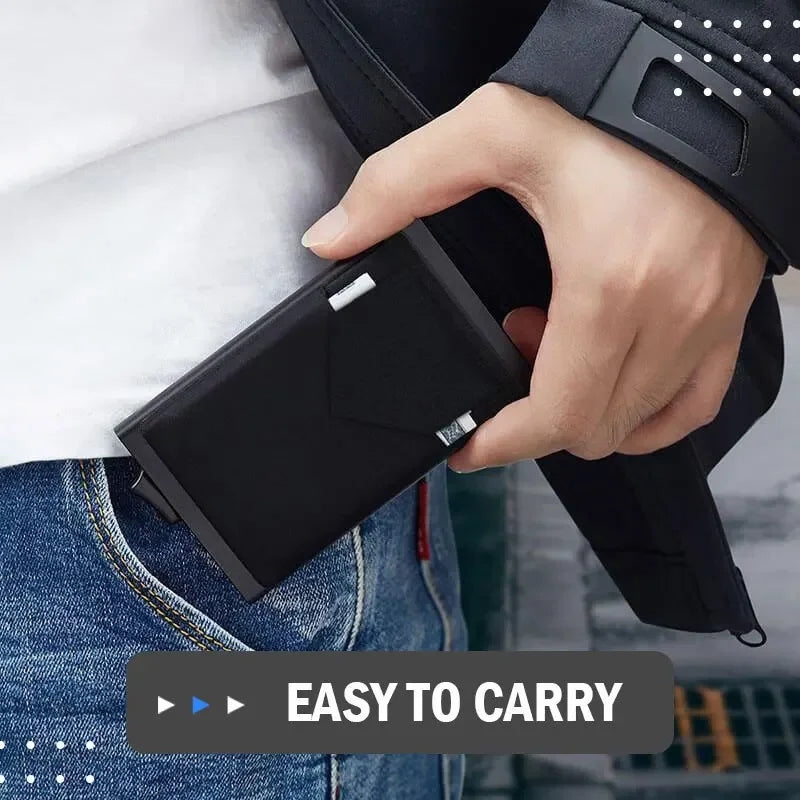 Slim Aluminum Wallet | RFID Blocking | Automatic Pop-Up Design | Compact-Durable