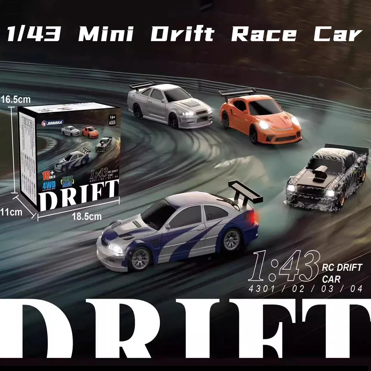 2.4GHz RC Drift Car | 1/43 Scale | High-Speed Racing Fun | 4WD