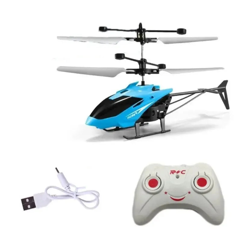 Rechargeable Mini RC Drone - Safe, Fall-Resistant Remote-Control Helicopter for Kids.