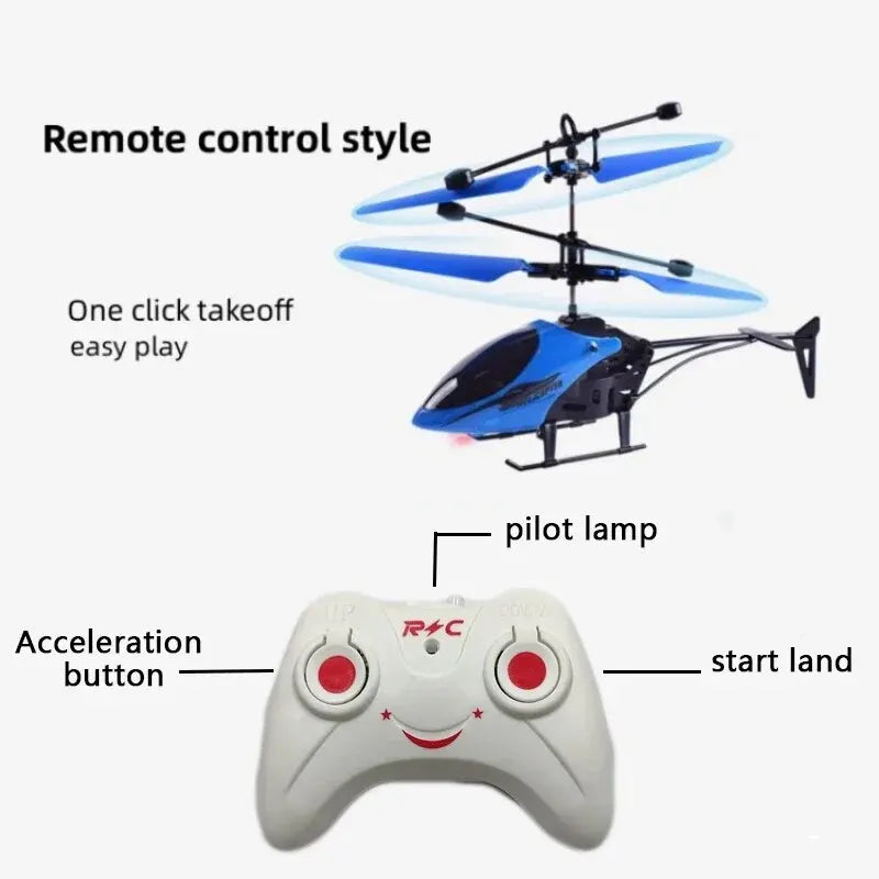 Rechargeable Mini RC Drone - Safe, Fall-Resistant Remote-Control Helicopter for Kids.