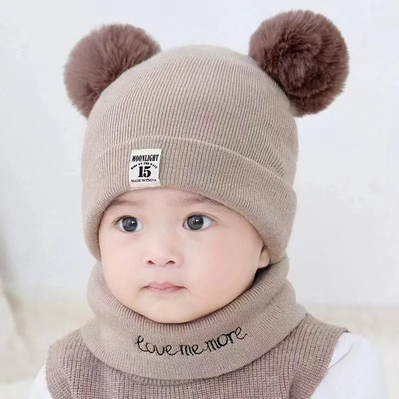 Kids' Cozy Winter Pom Beanie - Soft Knit Hat for Boys & Girls