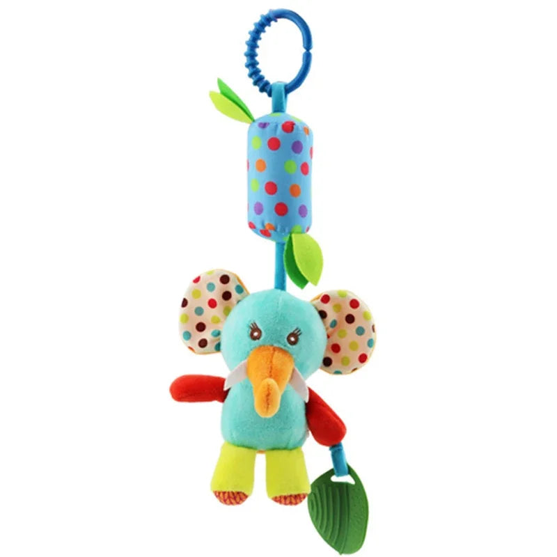 Soft spiral toy with rattles - hangs on cribs/strollers for baby entertainment