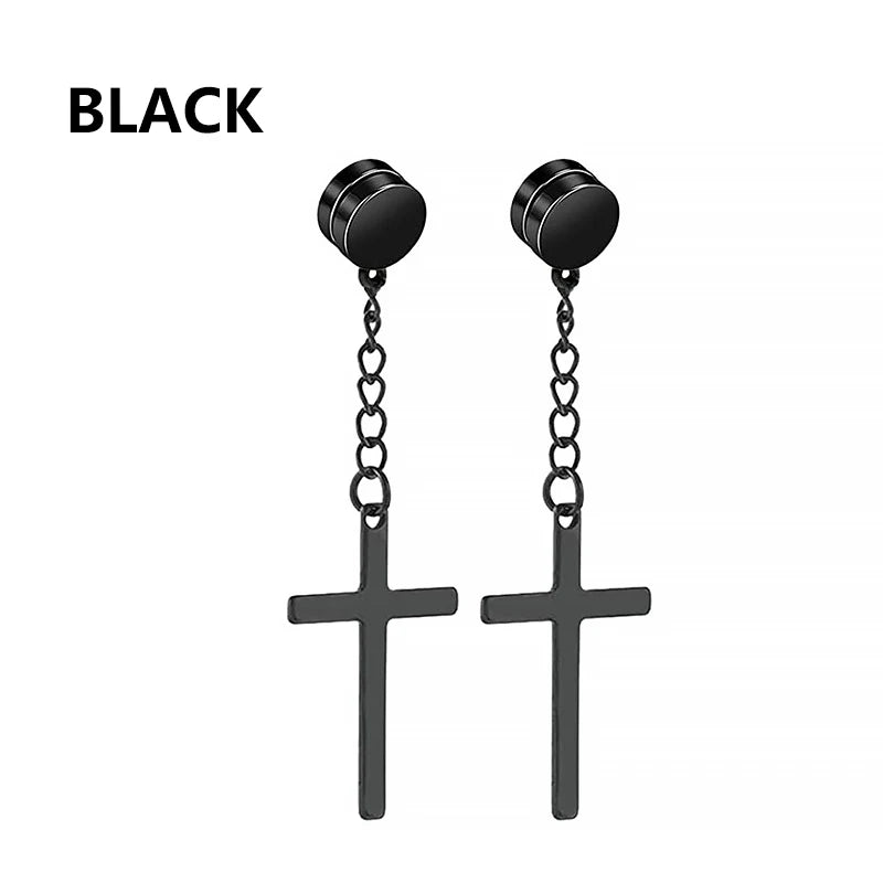 Punk Rock Cross Earrings | Stainless Steel | Unisex Design | Bold & Edgy