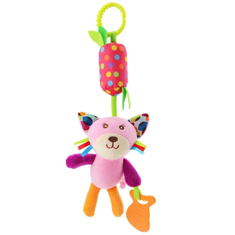 Soft spiral toy with rattles - hangs on cribs/strollers for baby entertainment