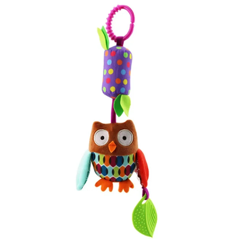 Soft spiral toy with rattles - hangs on cribs/strollers for baby entertainment