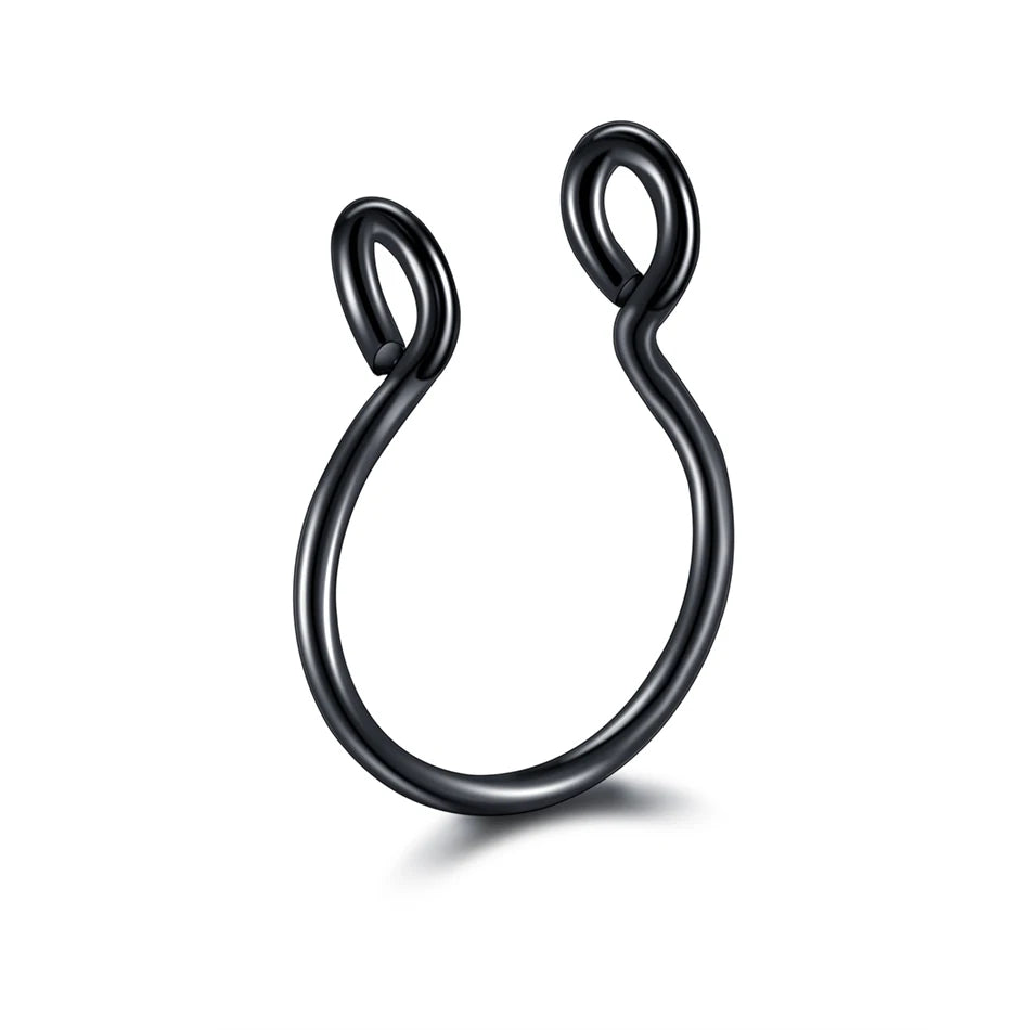 5pcs Stainless Steel Magnetic Fake Septum Rings: Fashionable, Gothic, Rock Body Jewelry