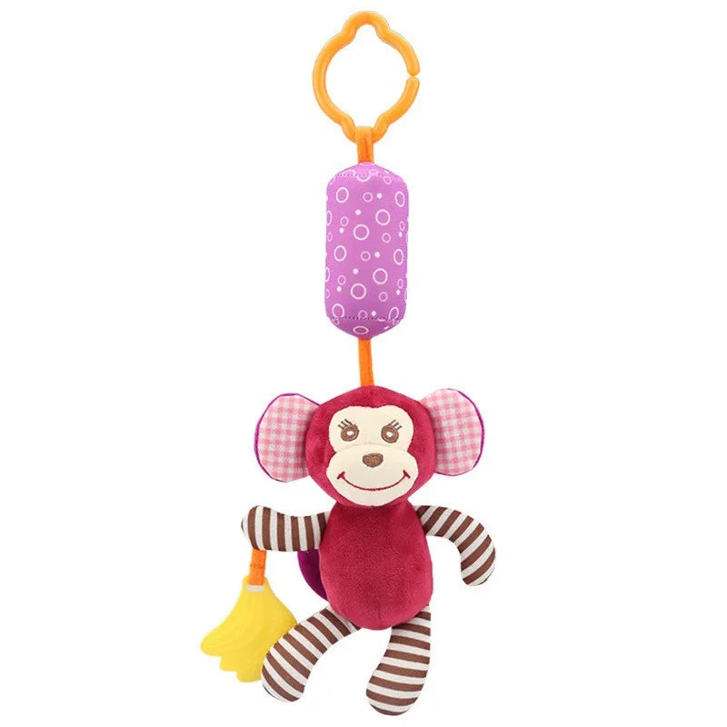 Soft spiral toy with rattles - hangs on cribs/strollers for baby entertainment