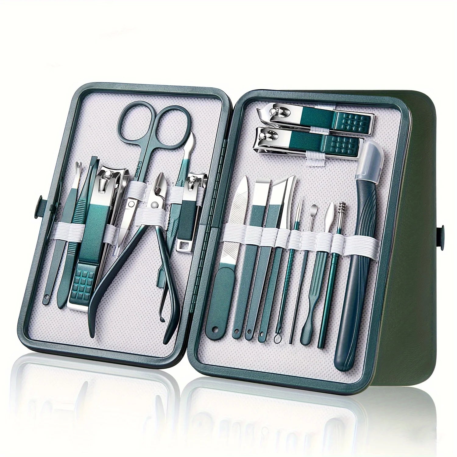 Professional Manicure & Pedicure Set - 7-18 Pieces, Stainless Steel, Travel Case.