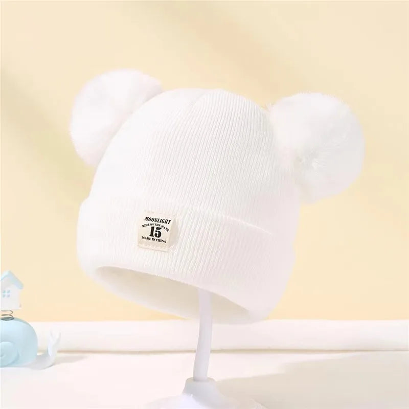 Kids' Cozy Winter Pom Beanie - Soft Knit Hat for Boys & Girls