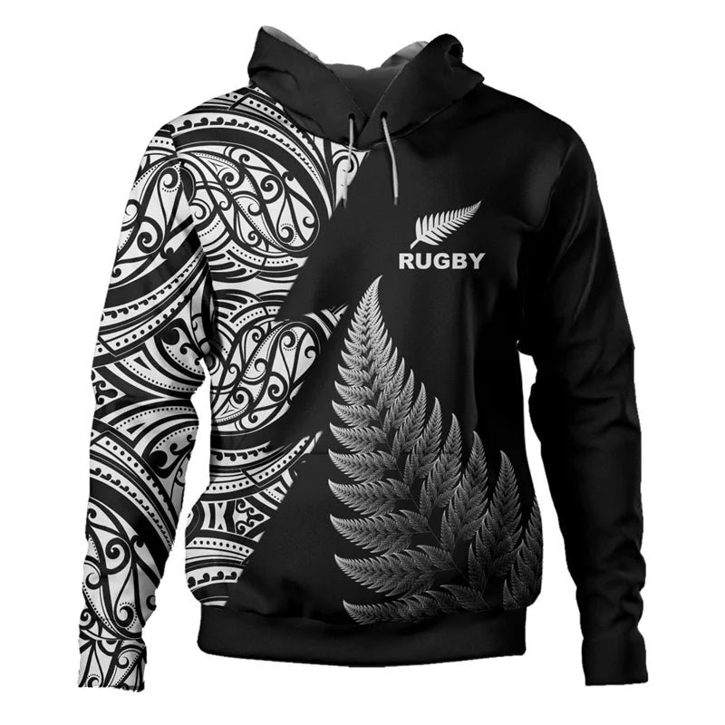 New Zealand Silver Ferns Rugby Hoodie - Y2k Flag, Men’s Pullover, Trendy Design