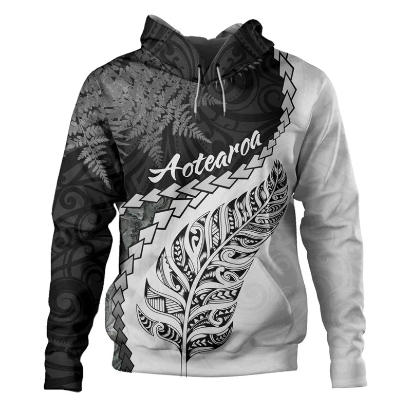 New Zealand Silver Ferns Rugby Hoodie - Y2k Flag, Men’s Pullover, Trendy Design